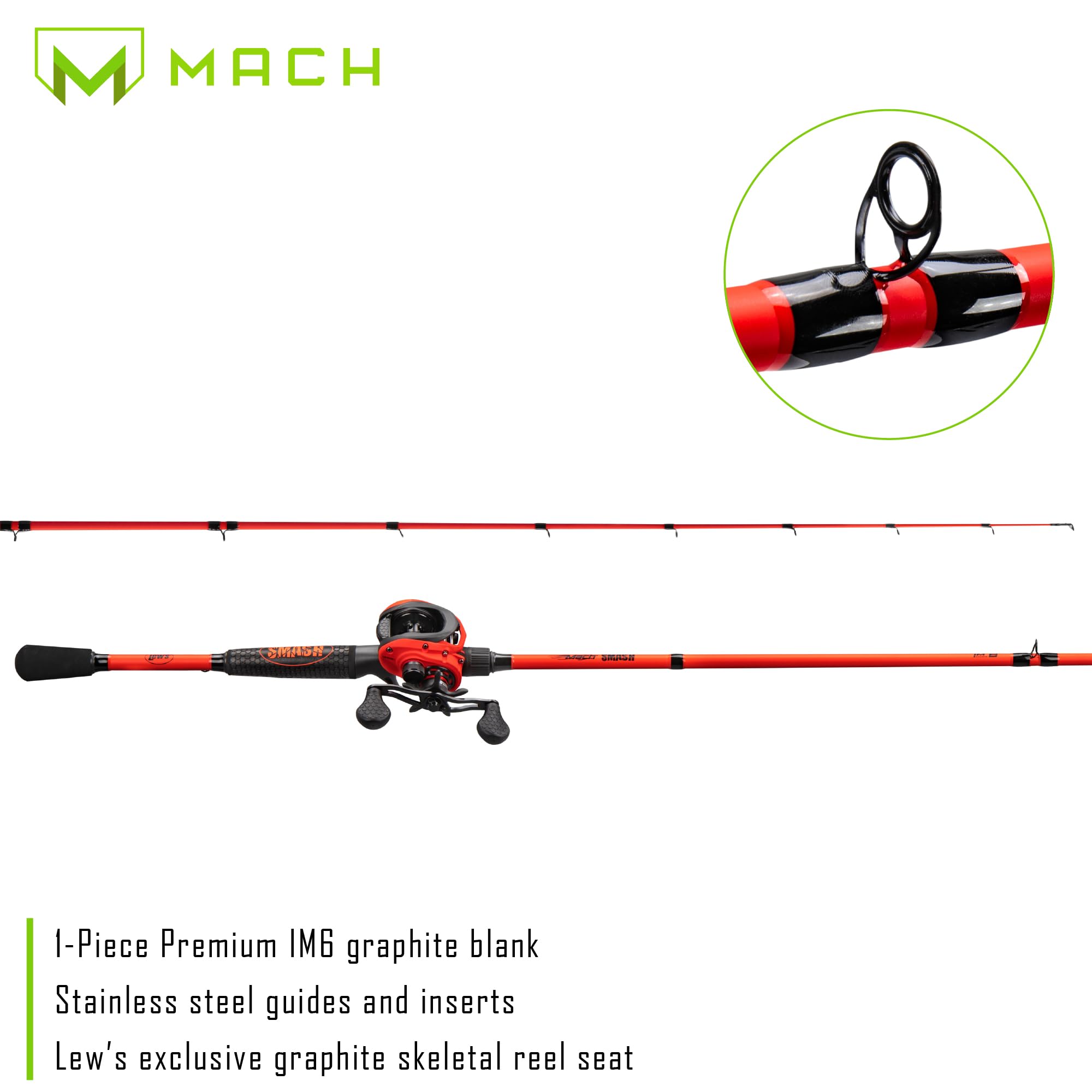 Amazon.co.jp: Lew's Mach Smash 7フィート2インチ-1 ミディアム 右手